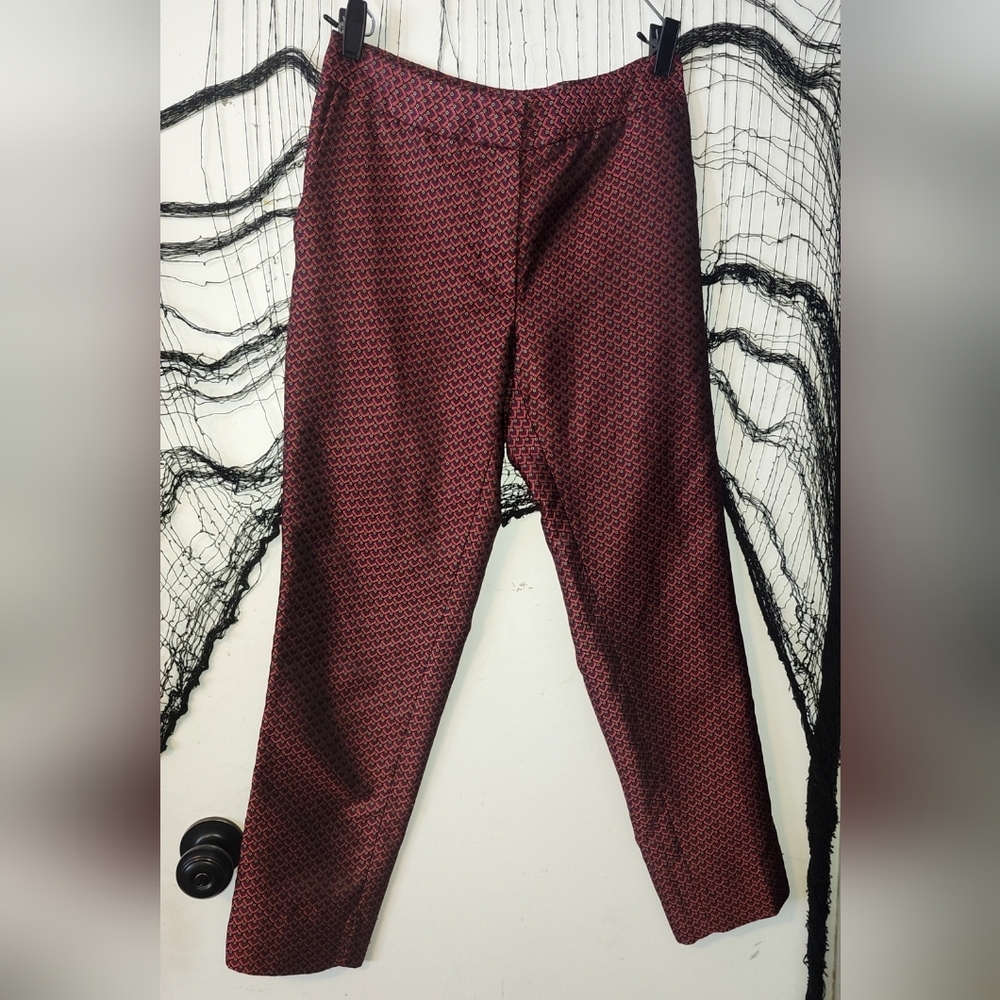 ✨️Mario Serrani Red and Black Geometric Pants✨️